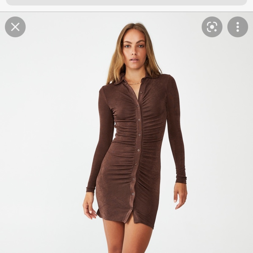 Cotton on Women's Bowie Long Sleeve Shirt Mini Dress